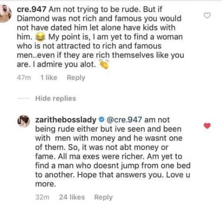 Zari: «Diamond n'a pas d'argent, j'ai déjà fréquenté des grands hommes» 2 Zari: «Diamond n'a pas d'argent, j'ai déjà fréquenté des grands hommes» 2