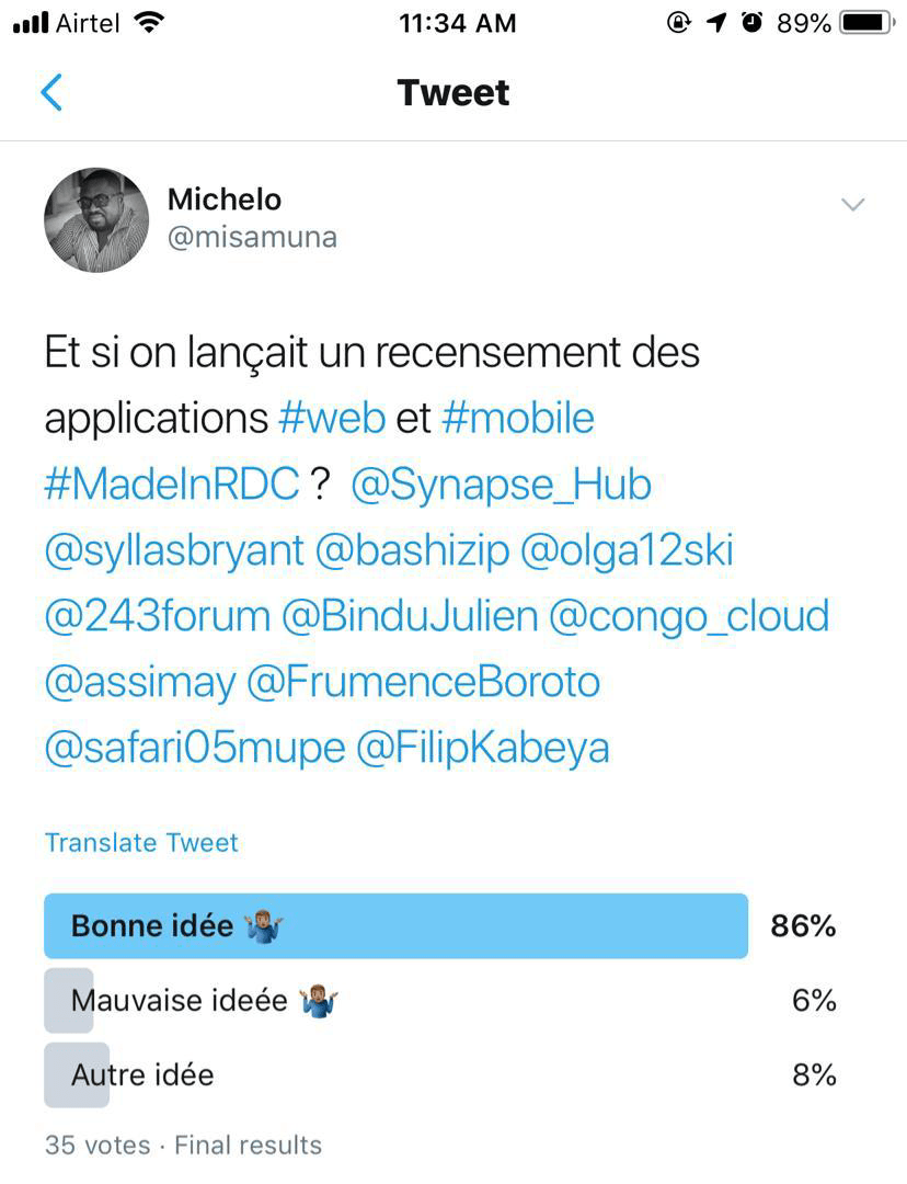 #MadeInRDC: Et si on lançait un recensement des applications web et mobile en RDC? 1